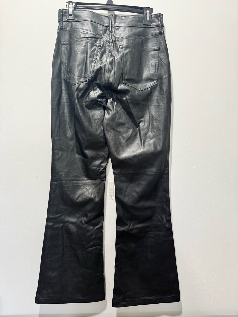 Gap Black Faux Leather Flare Jeans | Excellent Used Condition | Size 8 Short - Picture 3 of 7
